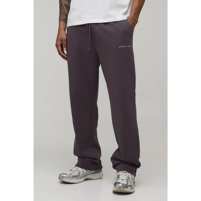 Rechte Joggingbroek Met Borduursel | Mauve | Size Medium