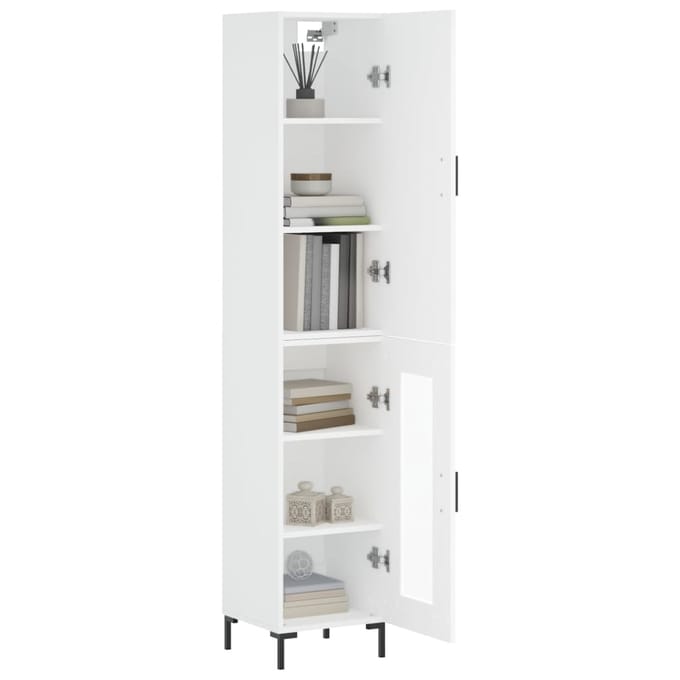 vidaXL Hoge kast 34,5x34x180 cm bewerkt hout wit