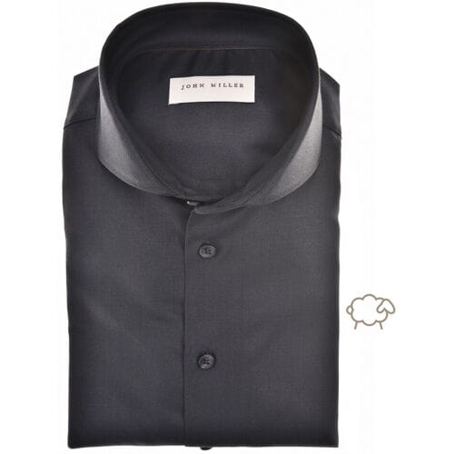 John Miller Overhemd Wool Mix Performance Shirt Donker Blauw / male