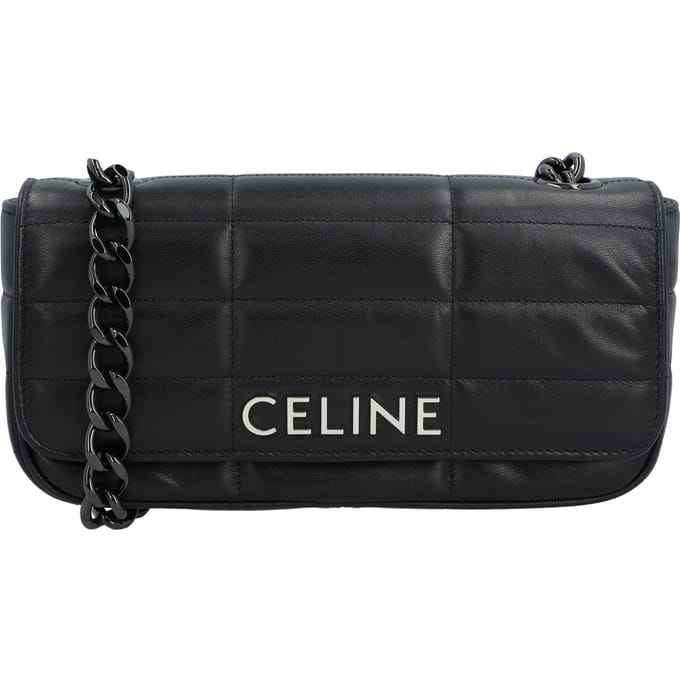 Celine Matelassé Schoudertas met Ketting Gequilt Zwart