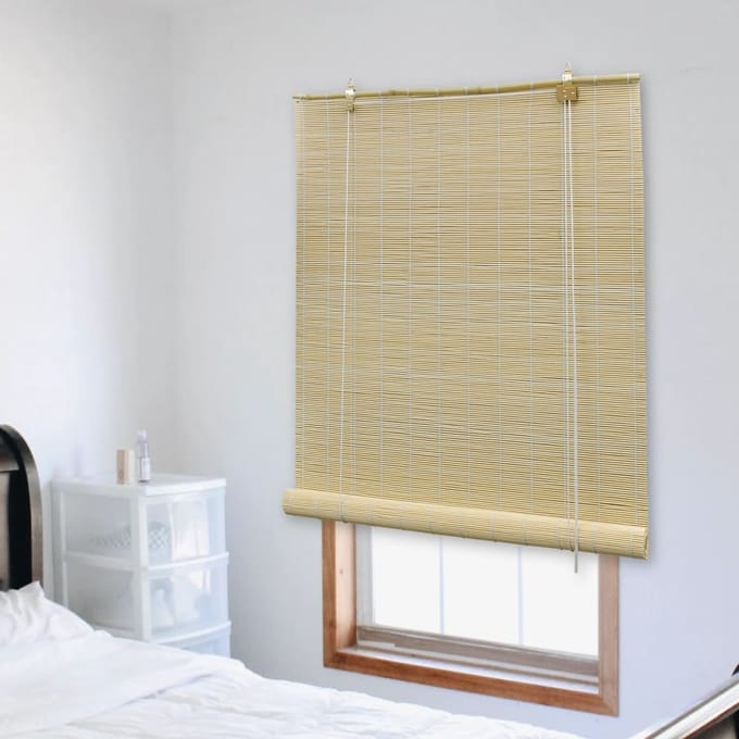 vidaXL - Rolgordijn - 150x160 - cm - bamboe - naturel