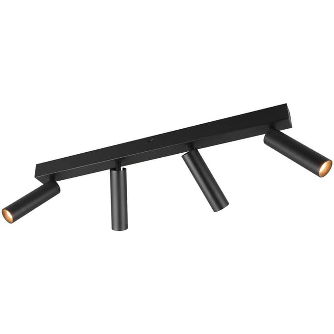 Trio Lighting Ambala LED plafondspot, 4-lamps, zwart, metaal, CCT, dimbaar