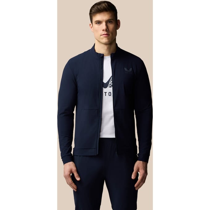Heren Flex Lange Mouwen Tech Trainingsjas - Marineblauw