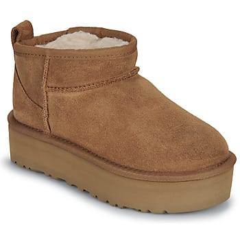 UGG® Classic Ultra Mini Platform for Kids in Brown, Size 12K, Suede/Polyester/Wool