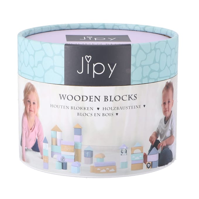 Jipy Houten Blokken 26-Delig Paars/Blauw