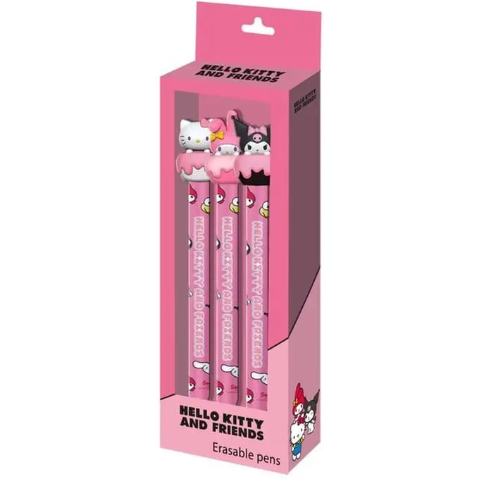 Karactermania - Sanrio Hello Kitty Mix -Pack van 3 Uitwisbare Gelpennen - Roze