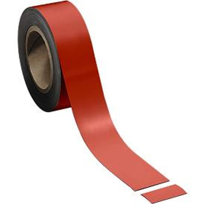 Magneetband, lichtrood, 50 x 10.000 mm