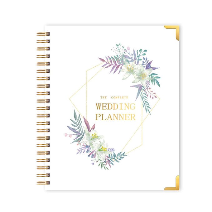 Bruiloftplannerboek voor de bruid Bruiloftplanner met 5 tabbladen 11,4 x 9,4 inch wit