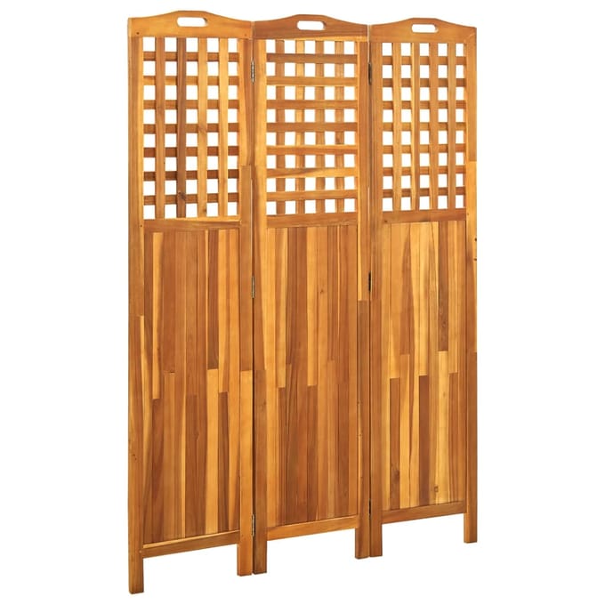 vidaXL - Kamerscherm - met - 3 - panelen - 121x2x170 - cm - massief - acaciahout