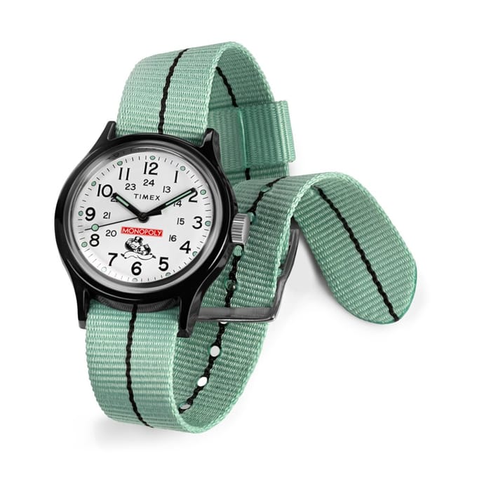 Timex X Monopoly TW2Y47100 Horloge - Textiel - Groen - Ø 36 mm