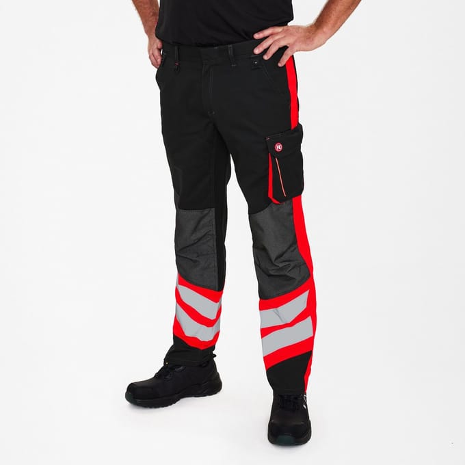 Engel Cargo werkbroek 2870-217 - Black / Hi-vis Red - 68