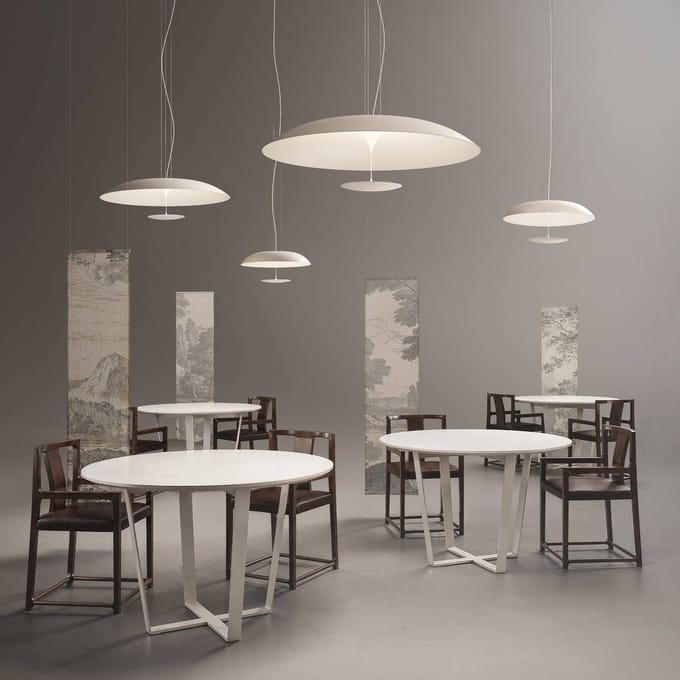Karman LED hanglamp BLANCO, Ø 60 cm, wit, metaal