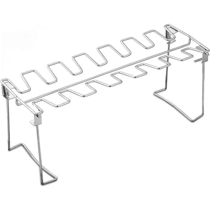 Kiphouder Rack Grill Stand Roosteren voor Bbq Non Stick roestvrij staal white