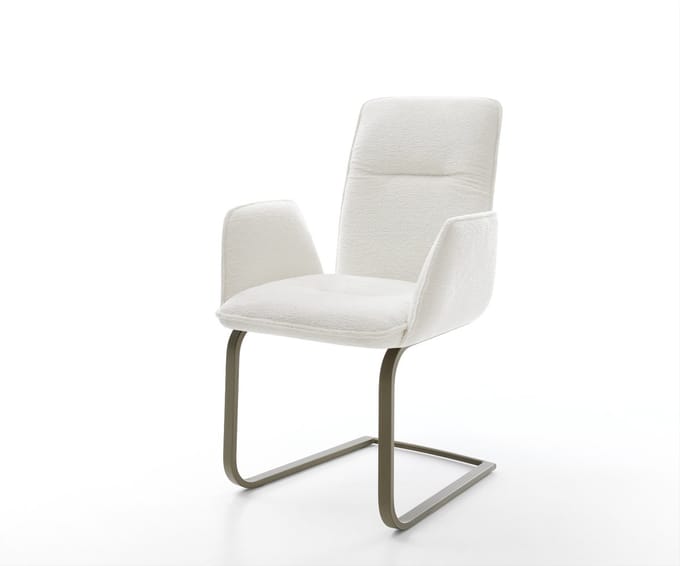 Sledestoel Vinja-Flex sledemodel vlak afwerking met titanium bouclé zacht beige