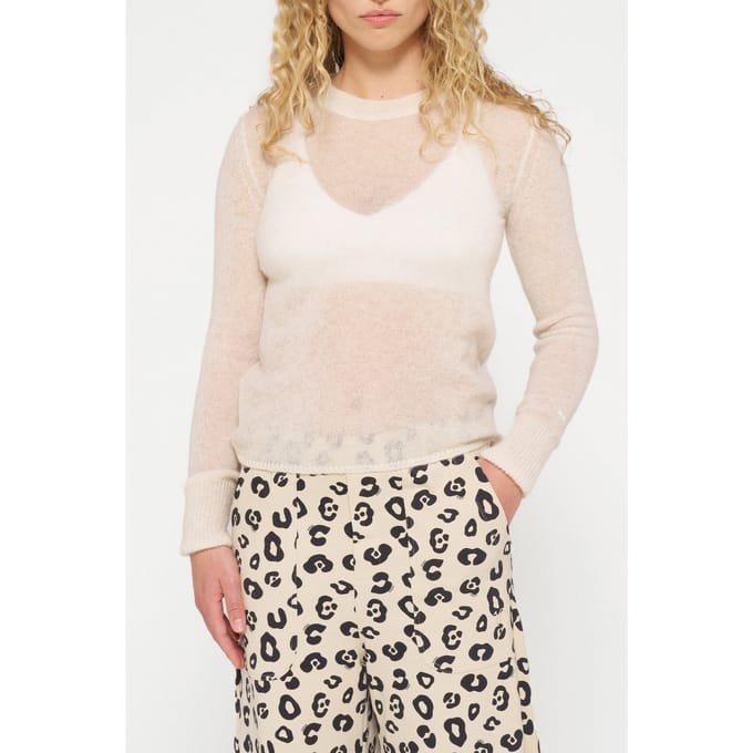 10DAYS Tee Thin Knit Ecru Größe: S | Stoffhosen Outlet | Damen | Braun