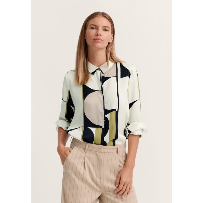 Bugatti Damen Overhemdblouse met verborgen knoopsluiting