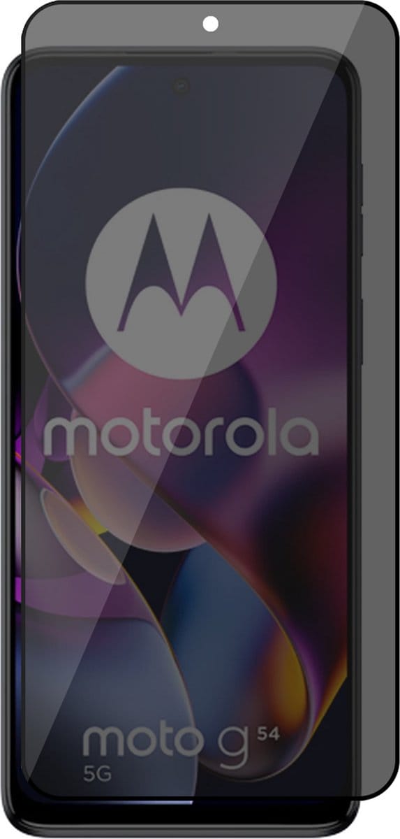 Privacy Screenprotector geschikt voor Motorola Moto G54 - Volledig Dekkend Glas Screen Protector