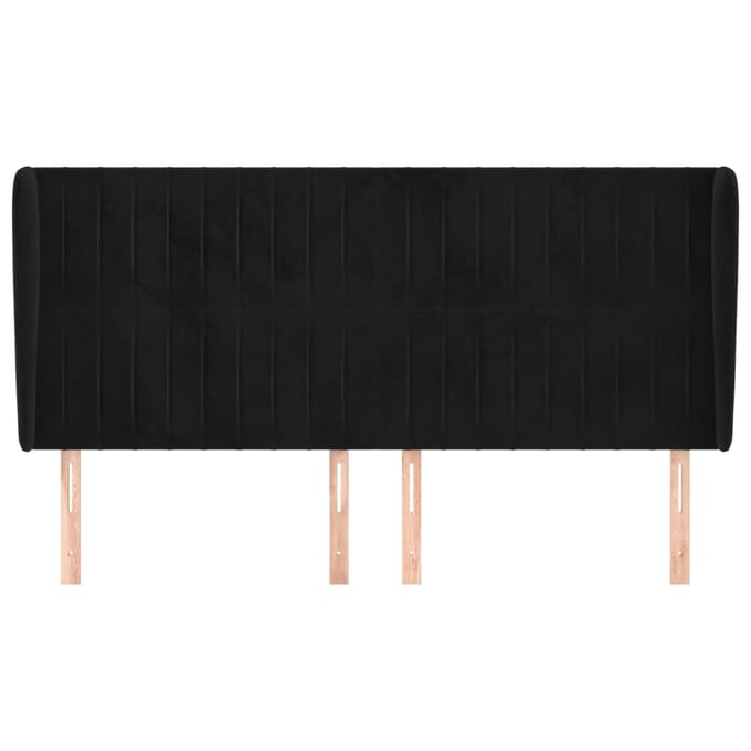 vidaXL - Hoofdbord - met - randen - 183x23x118/128 - cm - fluweel - zwart