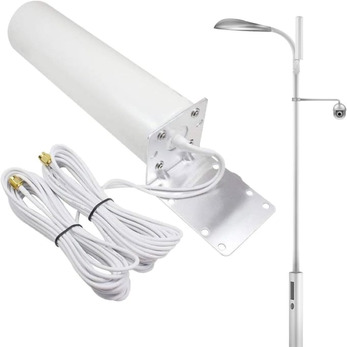 WLAN Extender - Signaal Versterker - Buitenbereik Uitbreiden - Waterdicht Ontwerp - 5 Meter Kabel - Wit