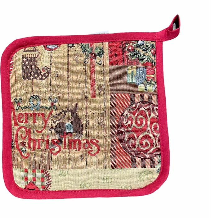 Pannenlap - luxe gobelinstof - Christmas Jingle Bells - Kerst