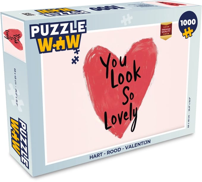 Puzzel Hart - Rood - Valentijn - Legpuzzel - Puzzel 1000 stukjes volwassenen