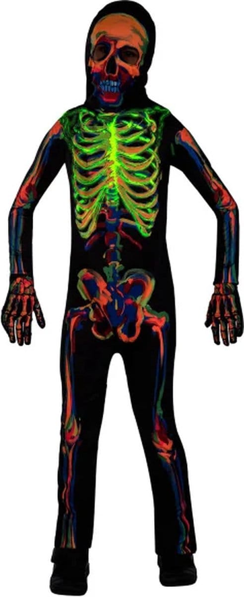 Kostuum Skelet Glow in the Dark Multikleur Kind - 4-6 Jaar - 110cm