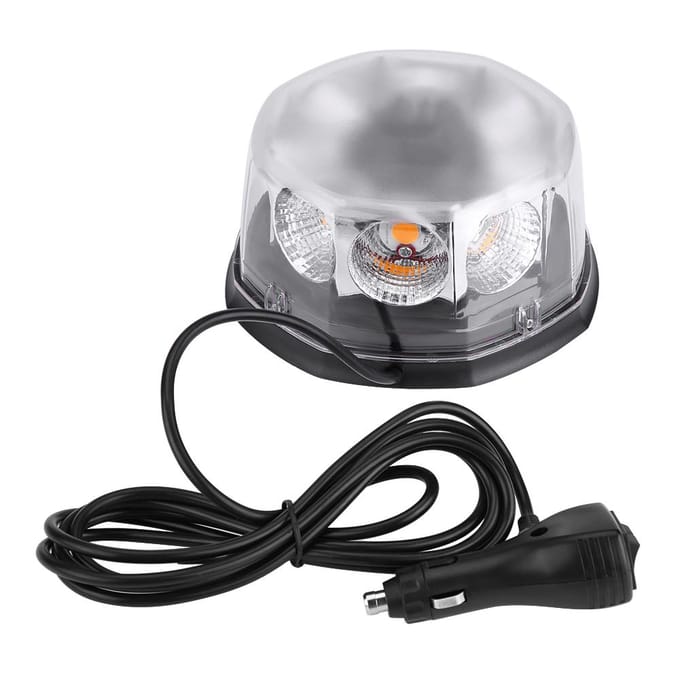 8 LED 40W 12 24V Magnetisch Gemonteerd Auto Dak Stroboscoop Noodwaarschuwing Knipperlicht Geel gray