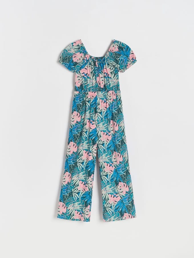 Jumpsuit Meisjes | Zomer | Viscose | Palm blad | Kind 6-7 jaar | Maat 122