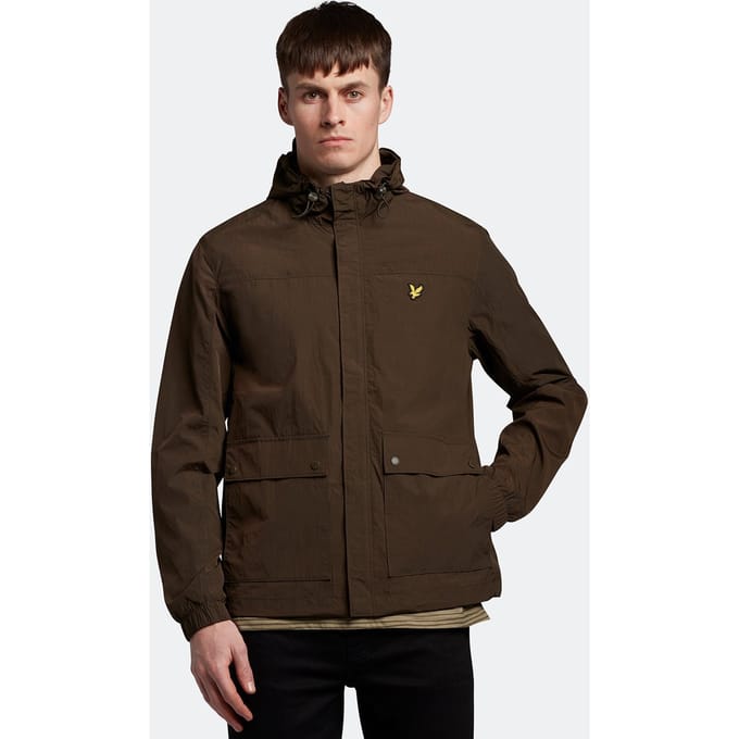 Lyle & Scott jack met capuchon in olijfgroen