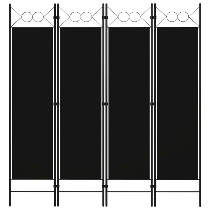 vidaXL - Kamerscherm - met - 4 - panelen - 160x180 - cm - zwart