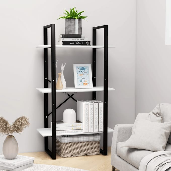 vidaXL - Opbergrek - 60x30x105 - cm - bewerkt - hout - wit