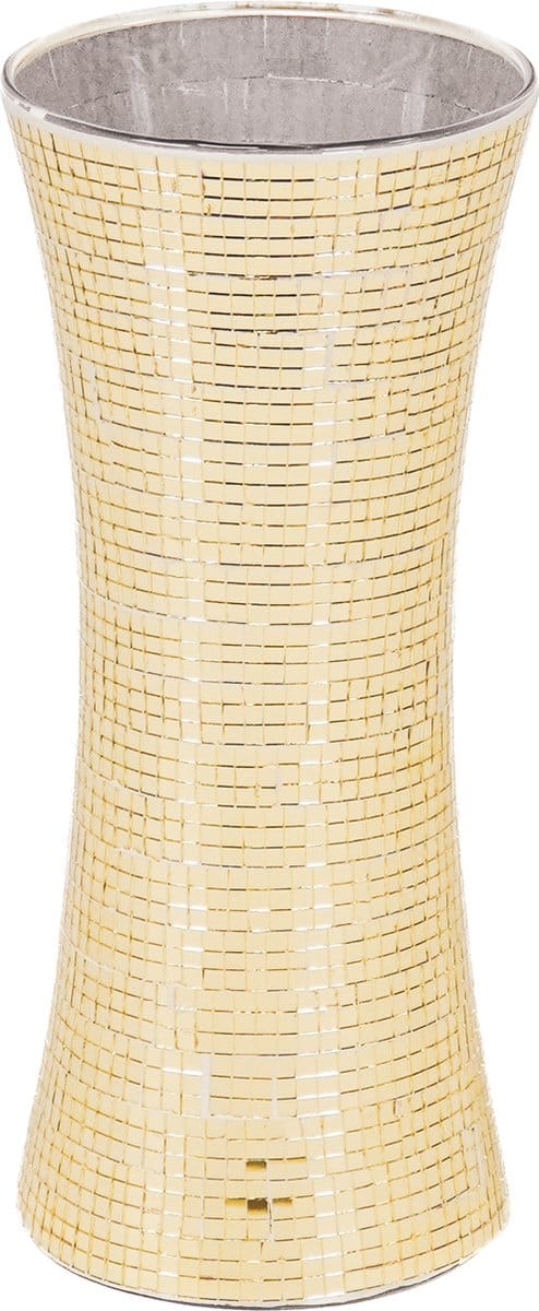 Housevitamin Bloemen Vaas - Disco-Glitter-Glas-Goud - 12,5x12,5x30cm