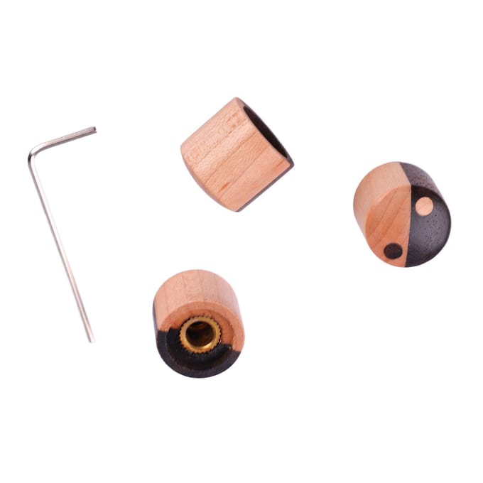 3 stuks Gitaar Bedieningsknop Past Top Hout Set Kit Instrument Accessoire voor Vervanging GD416 black