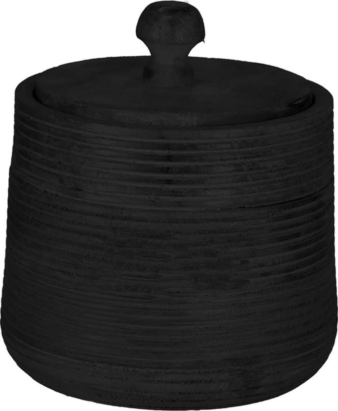 JENS Living Mango Opbergpot - Ø19 x 17 cm - Zwart