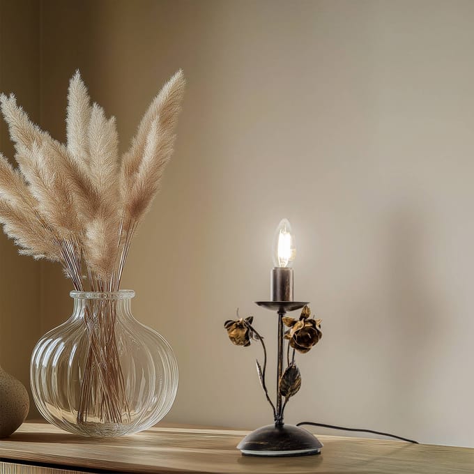 ONLI Carolina tafellamp, bronskleurig, 1-lamp, ijzer