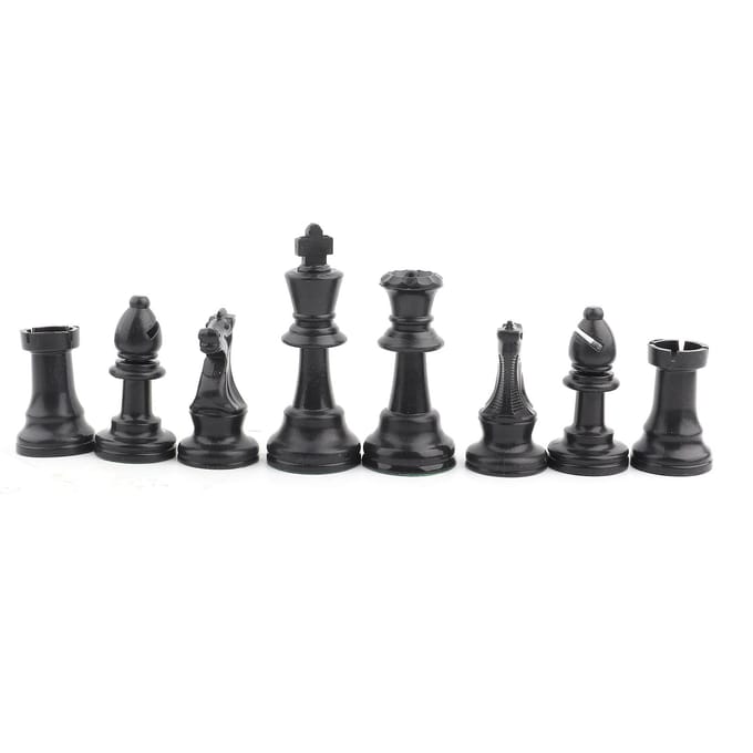 Jeu d'échecs en plastique Jeu d'échecs international Jeu d'échecs complet Pièces d'échecs Noir&Blanc L beige