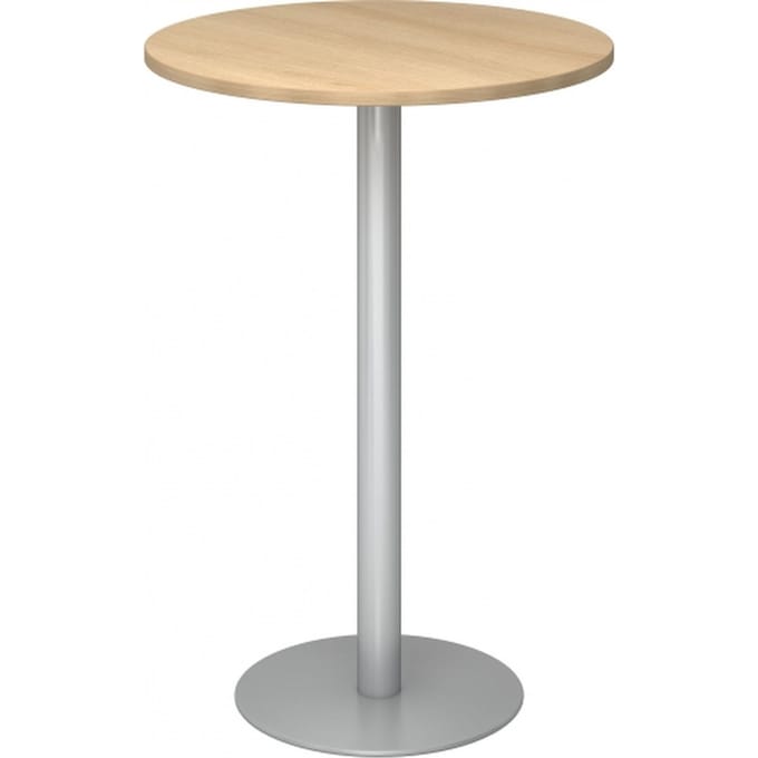 BISTRO H80R S - Systeem conferentietafel Eiken Zilver Ø 80