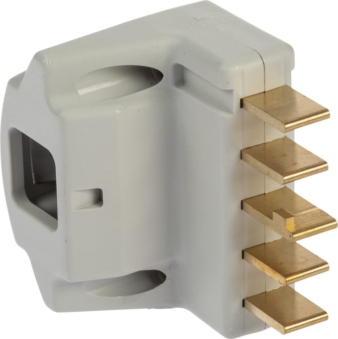 Nordic Quality Connector 3P+N+J Angled (D) Light Gray