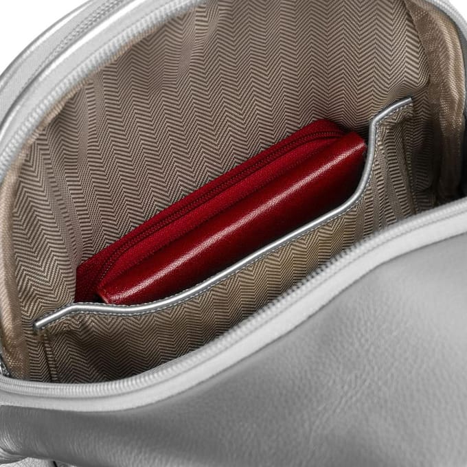 Peterson - Modieuze Zilveren Damestas - Ecoleer - Crossbody - Verstelbare Band