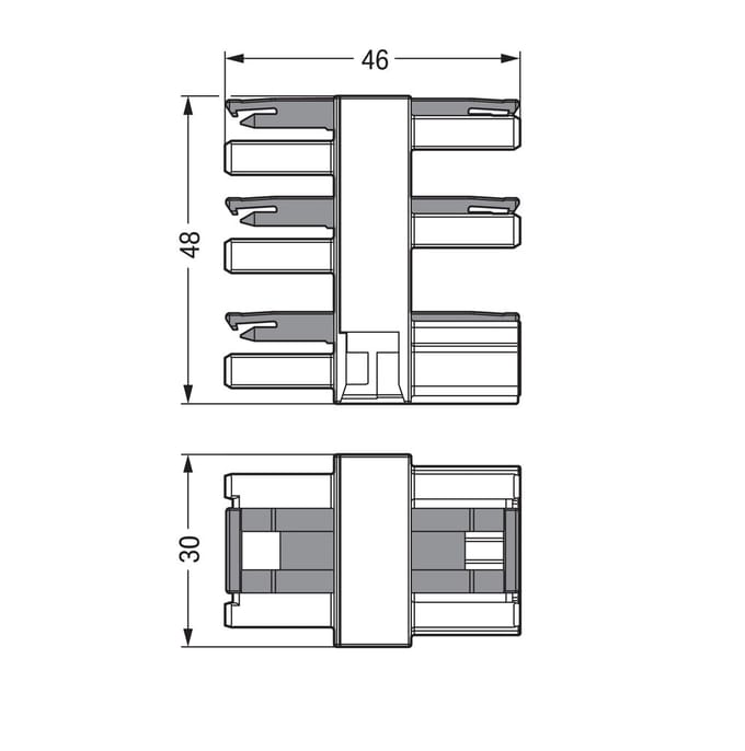 Wago 5-Weg Verdeelconnector 3-Pool Zwart - 770-608