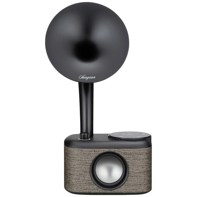 Sangean CP-100D Gramophone Radio DAB+, VHF (FM) AUX, Bluetooth, USB Touchscreen, Oplaadbaar Grijs