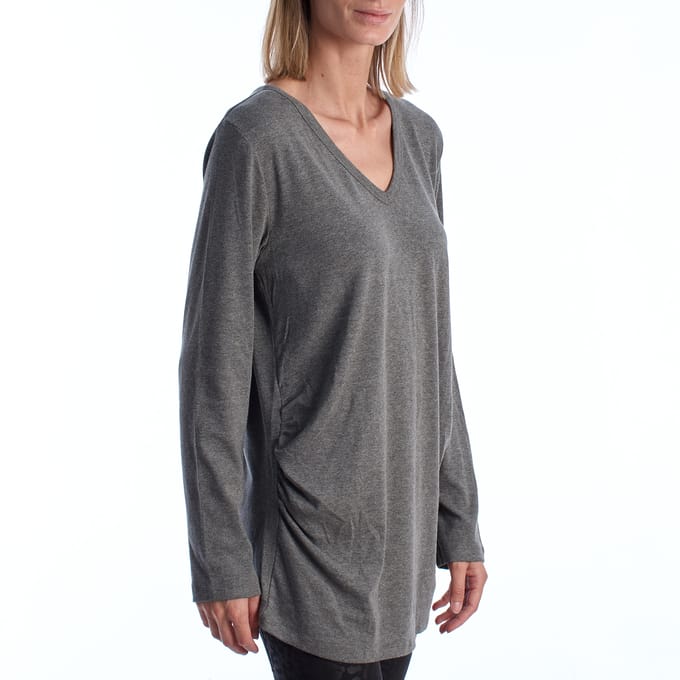 Modern positie T-shirt met V-hals en lange mouwen 719653 Dames