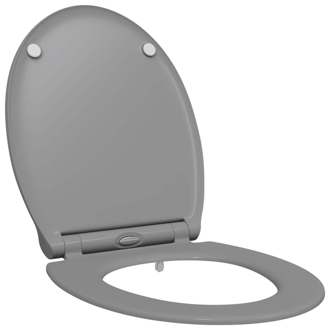 vidaXL - Toiletbril - Grijs - 45,5 - x - 37,5 - x - 3,8 - cm - Duroplast
