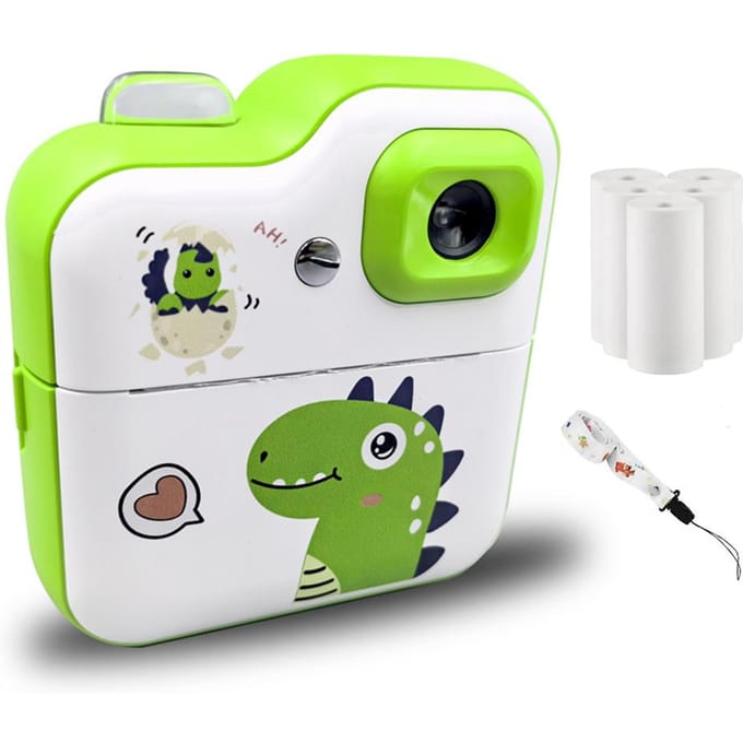Kinderen Camera Instant Thermische Printer 2.4 Inch Scherm Digitale Camera Ondersteuning Timer Opname 1080P 1 green