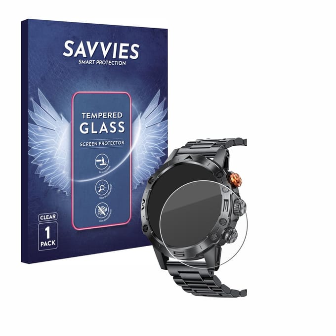 Savvies - Glas Screenprotector voor DekeFit MT43PRO 1.53" - Gehard Beschermglas 9H