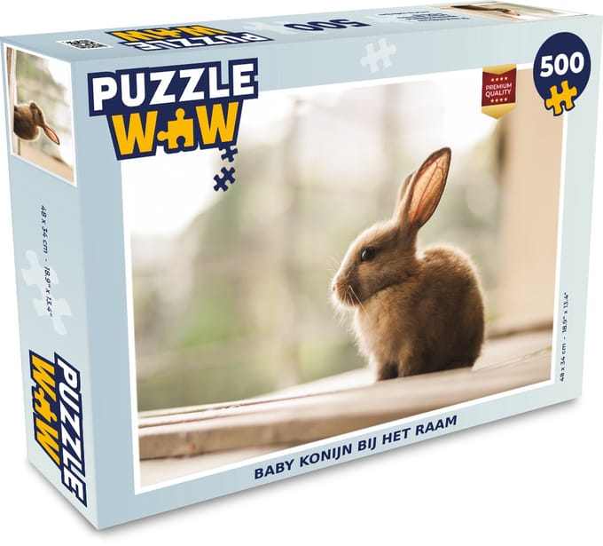 Puzzel Baby konijn - Dons - Vacht - Legpuzzel - Puzzel 500 stukjes