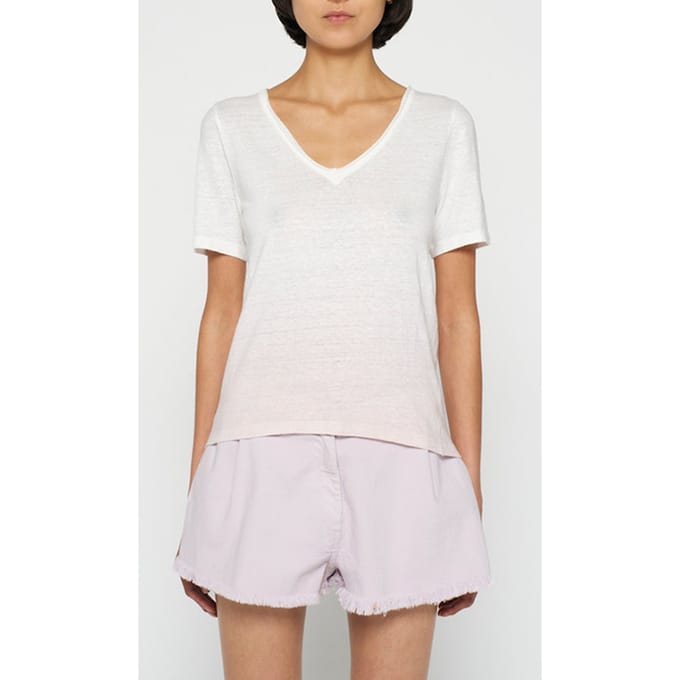 10DAYS Linen Tee Dip Dye Pale Lilac Größe: XXS | Hemden Outlet | Damen | Violett