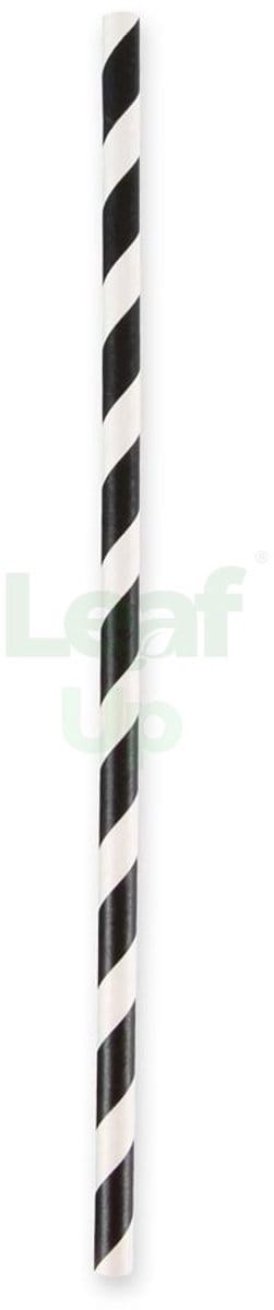 LeafUp® Papieren Rietjes – Zwart/Wit Gestreept – 100 Stuks – 19,5 cm