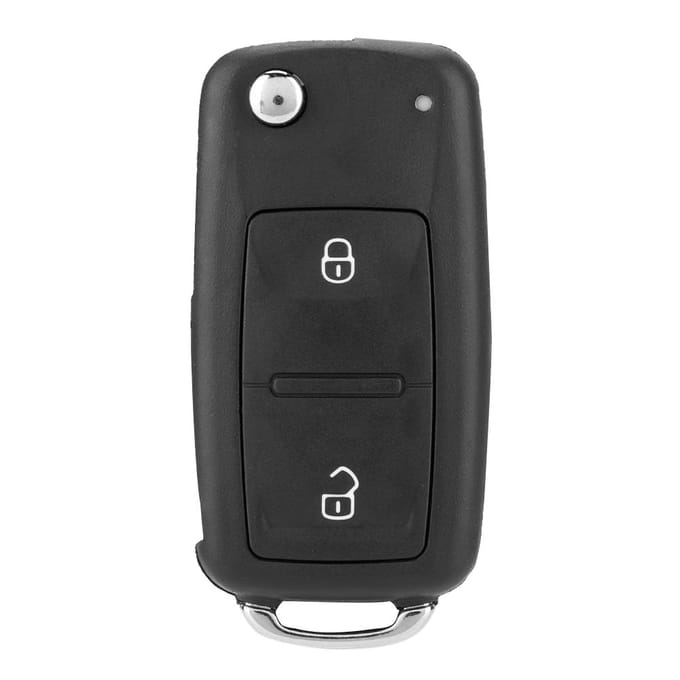 Coque de remplacement pour clé télécommande pliable à 2 boutons, compatible avec VW GOLF IV, POLO, TRANSPORTER gray