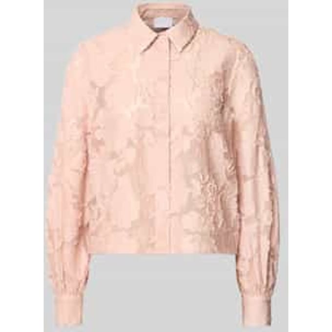 Regular fit overhemdblouse van viscosemix model 'B056-BurnoutFlwB'